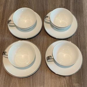 Mikasa Citation Set of 4 Cups and Saucers Set Fine China